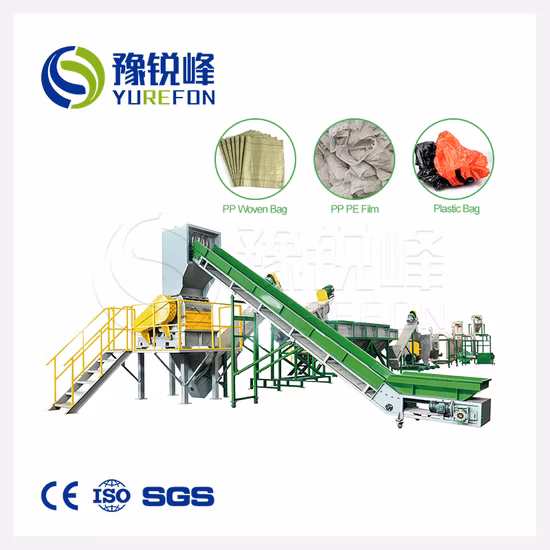 Waste Plastic Pet Bottle Flake/Drum/Pallet/PP/HDPE/LDPE/Rubber/Lump/PVC Pipe/PE Film/Jumbo Woven Bags/Garbage Crushing Crusher Recycling Plant Washing Machine