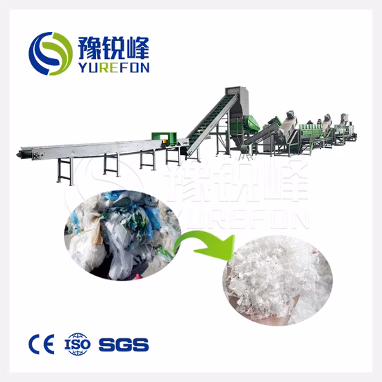 Waste Plastic Pet Bottle Flake/Drum/Pallet/PP/HDPE/LDPE/Rubber/Lump/PVC Pipe/PE Film/Jumbo Woven Bags/Garbage Crushing Crusher Recycling Plant Washing Machine