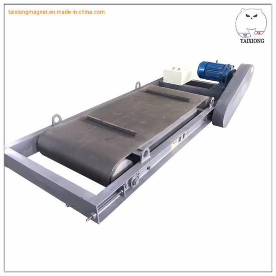 Séparateur permanent d'aimant de ceinture croisée permanente autonettoyante suspendue pour bande transporteuse